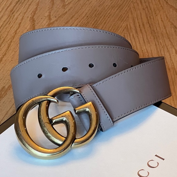 GUCCI Marmont GG Wide Leather Belt 36/90 Color: Dusty pink - Picture 12 of 13